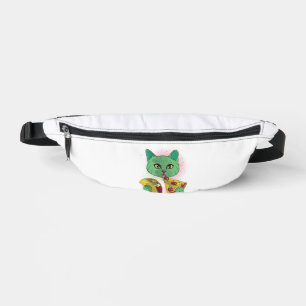 Kosmische Katze, die Pizza und Taco essen Bauchtasche
