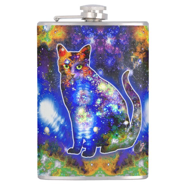 Kosmische Katze Epsilon Flachmann (Vorderseite)