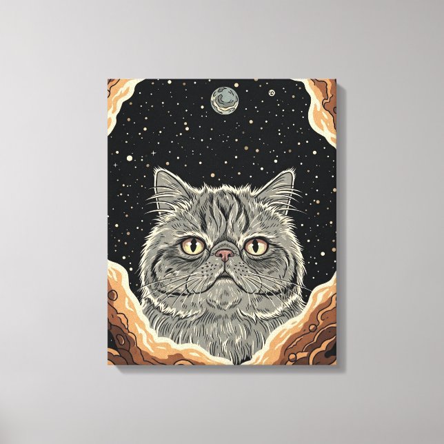 Kosmische Katze Leinwanddruck (Vorderseite)