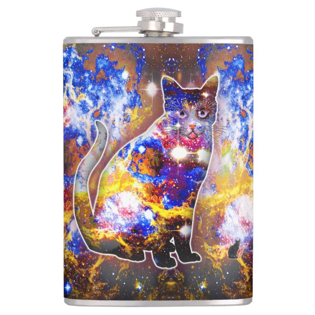 Kosmische Katze Psi Flachmann (Vorderseite)
