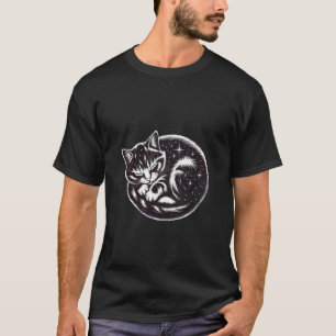 Kosmische Katze Schlafende Nacht Haustierliebhaber T-Shirt