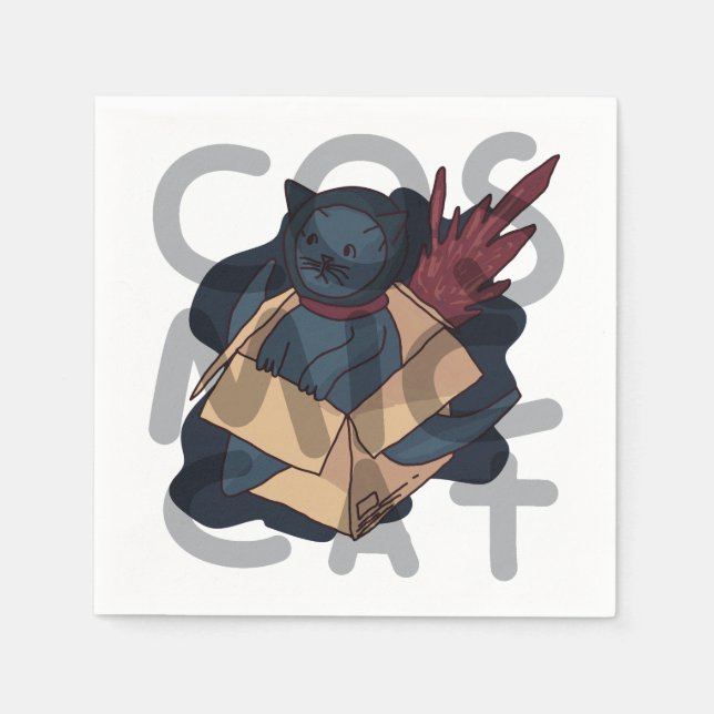 Kosmische Katze Serviette (Vorderseite)