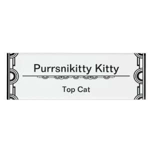 Kosmische Katze Snowflake Namenschild