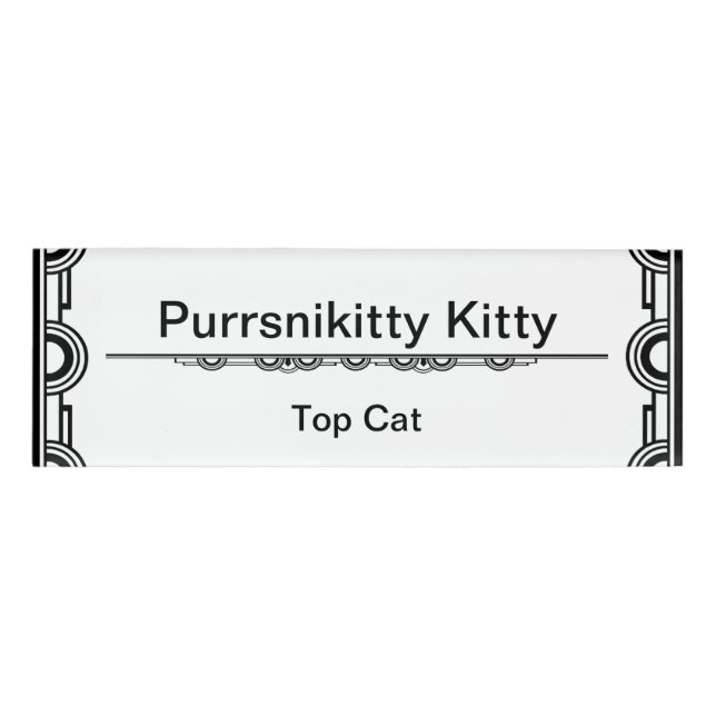Kosmische Katze Snowflake Namenschild (Vorderseite)