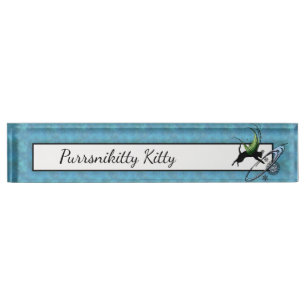 Kosmische Katze Snowflake Namensplakette