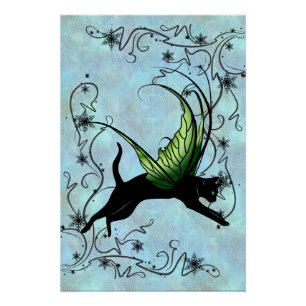 Kosmische Katze Snowflake Poster