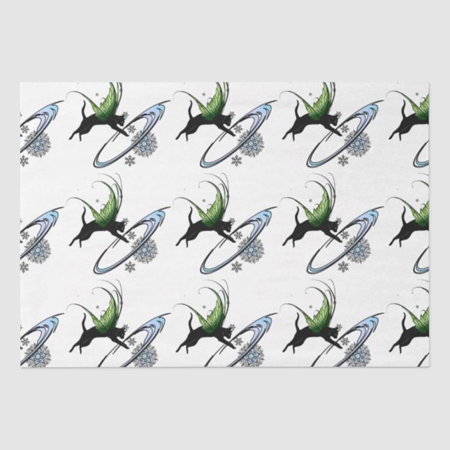 Kosmische Katze Snowflake Seidenpapier (Vorderseite)