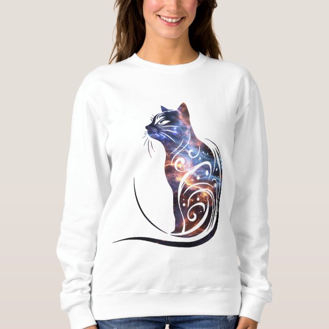 Kosmische Katze Sweatshirt (Vorderseite)