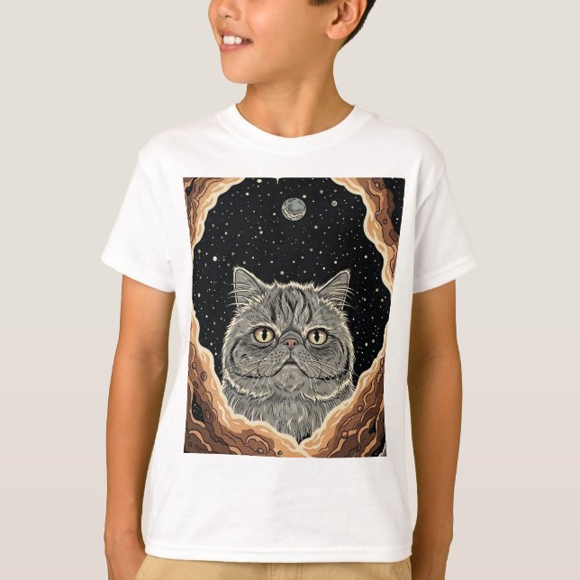 Kosmische Katze T-Shirt (Vorderseite)