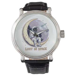 Kosmische Katzenkontemplation Armbanduhr