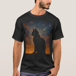 Kosmische Katzensilhouette T-Shirt