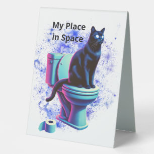 Kosmische Katzentoilette - Surreal Vaporwave Art Tischaufsteller