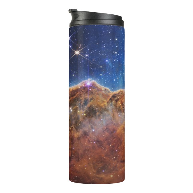 Kosmische Klippen Carina Nebula Weltraum-Webkop Te Thermosbecher (Nach rechts gedreht)