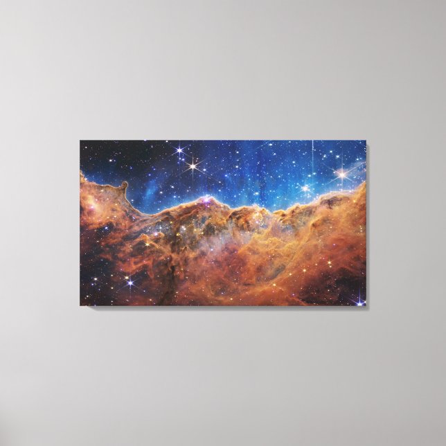 Kosmische Klippen im Carina-Nebel | James Webb | Leinwanddruck (Vorderseite)