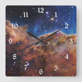 Kosmische Klippen in Carina Nebula Space NASA Webb Quadratische Wanduhr