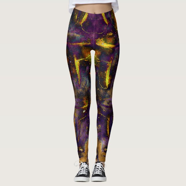 Kosmische Kollisionen Leggings (Vorderseite)