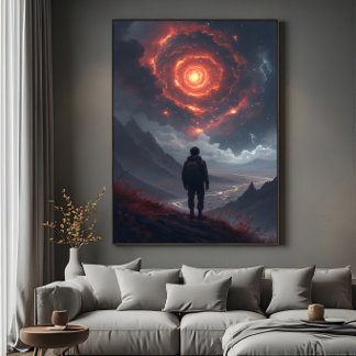 Kosmische Kontemplation Feuer Wirbel Poster