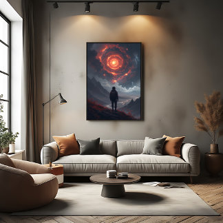 Kosmische Kontemplation Feuerwirbel Leinwanddruck