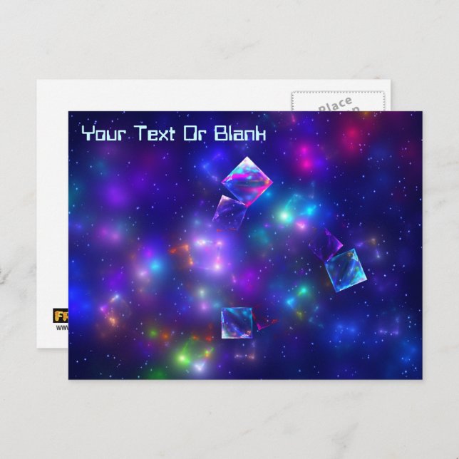 Kosmische Kuben Postkarte (Vorne/Hinten)