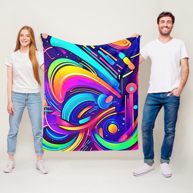 Kosmische Leinwand: Ein FarbUniversum Fleecedecke (Beispiel)