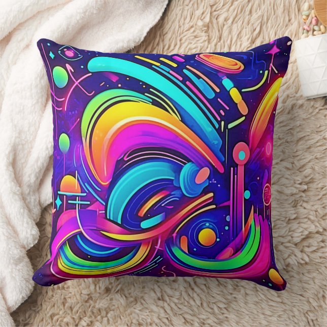 Kosmische Leinwand: Ein FarbUniversum Kissen (Decke)