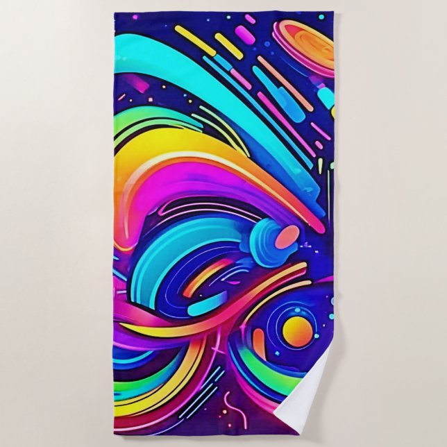 Kosmische Leinwand: Ein FarbUniversum Strandtuch (Vorderseite)