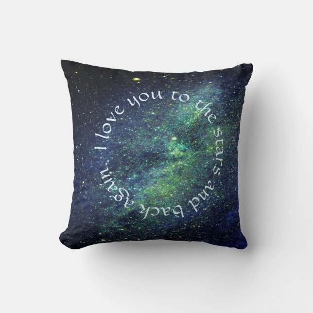 Kosmische Liebe auf die Sterne und zurück Kissen (Vorderseite)