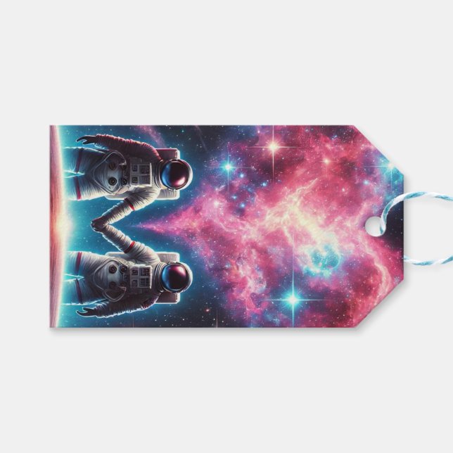 Kosmische Liebe Geschenkanhänger (Vorderseite (Horizontal))