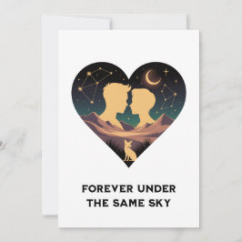 Kosmische Liebe Geschichte Herz mit Liebe und Fox Feiertagskarte