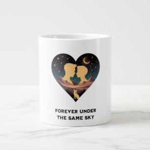 Kosmische Liebe Geschichte Herz mit Liebe und Fox  Jumbo-Tasse