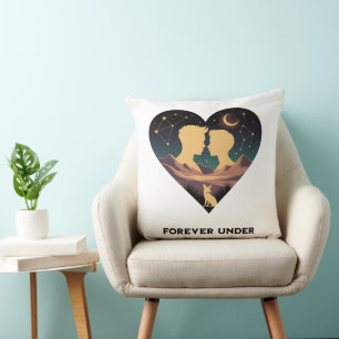 Kosmische Liebe Geschichte Herz mit Liebe und Fox  Kissen