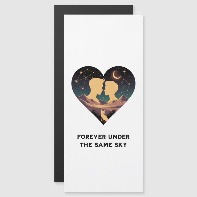 Kosmische Liebe Geschichte Herz mit Liebe und Fox  Magnetkarte (Vorne/Hinten)