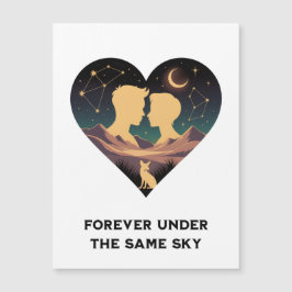 Kosmische Liebe Geschichte Herz mit Liebe und Fox Magnetkarte