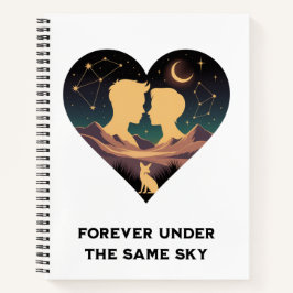 Kosmische Liebe Geschichte Herz mit Liebe und Fox Notizbuch