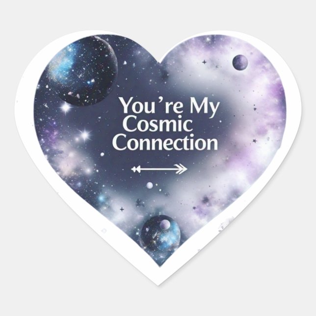 Kosmische Liebe Herzsticker - Einzigartiges Valent Herz-Aufkleber (Vorderseite)