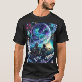 Kosmische Liebhaber Galaxy Planet Fantasy Acryl Dr T-Shirt