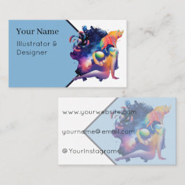 Kosmische liegende Göttin und Hyäne im Weltraum Visitenkarte