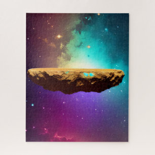 Kosmische Lila Galaxie Floating Asteroidplateau