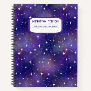 Kosmische Lila Galaxiesterne Notizbuch