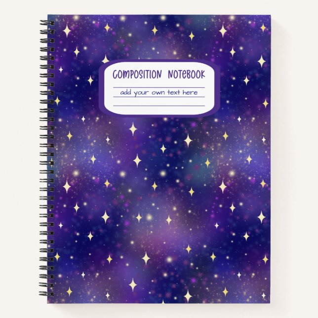 Kosmische Lila Galaxiesterne Notizbuch (Vorderseite)