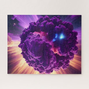 Kosmische lila Supernova-Wolken brechen im All aus