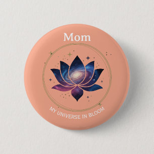 Kosmische Lotosblumen-Mutterblüte Button