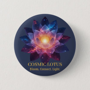 Kosmische Lotusblume   Galaxie Blüten Energie Button