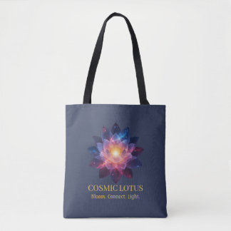 Kosmische Lotusblume | Galaxie Blüten Energie Tasche