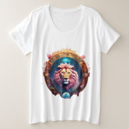 Kosmische Majestät: Designs für geometrische Löwen Große Größe T-Shirt