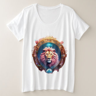 Kosmische Majestät: Designs für geometrische Löwen Große Größe T-Shirt