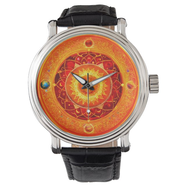 "Kosmische Mandalase: Planetenzeitmesser" Armbanduhr (Vorderseite)