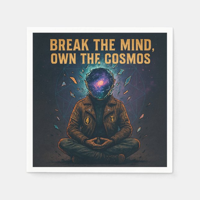 Kosmische Meditation: "BREAK THE MIND, EIGENTUM DE Serviette (Vorderseite)
