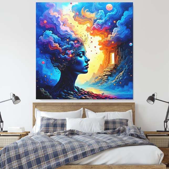 Kosmische Mindscape Art Leinwanddruck (Insitu (Schlafzimmer))