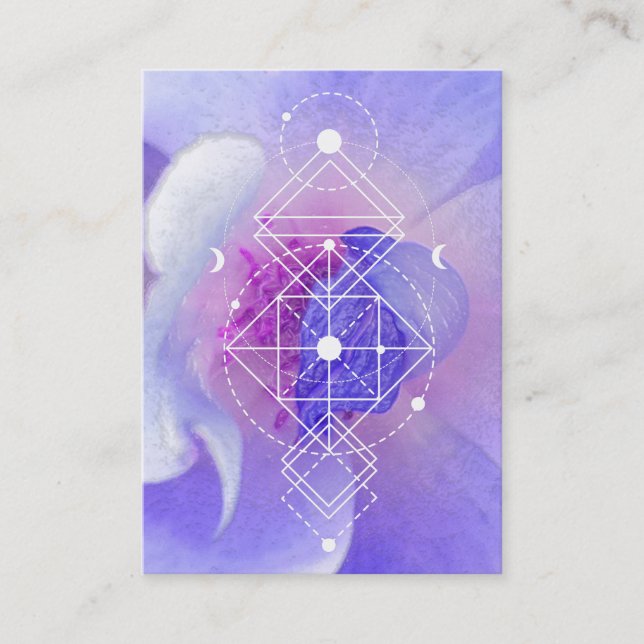 *~* kosmische Mond-blaue Rosen-heilige Geometrie Visitenkarte (Vorderseite)